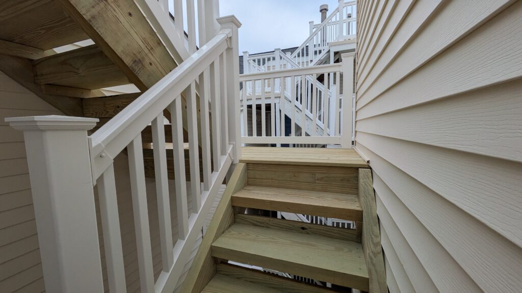 new stair tower and railings