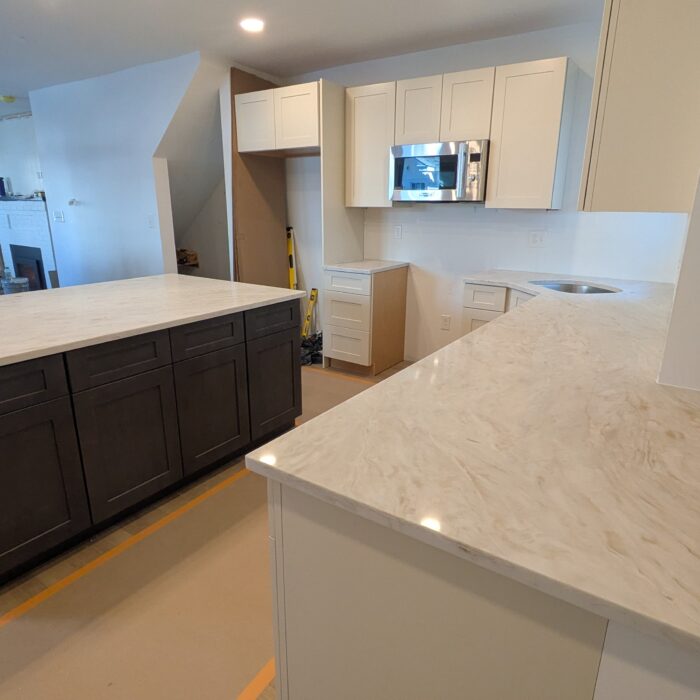 Kitchen counter top installed